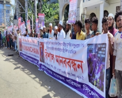 চীনে উইঘুর মুসলিম নির্যাতনের প্রতিবাদে সিলেটে মানববন্ধন